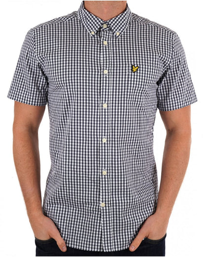 Lyle And Scott Short Sleeve Gingham Shirt Navy