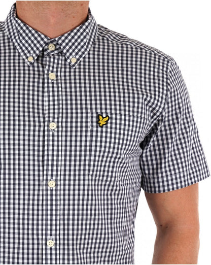 Lyle And Scott Short Sleeve Gingham Shirt Navy