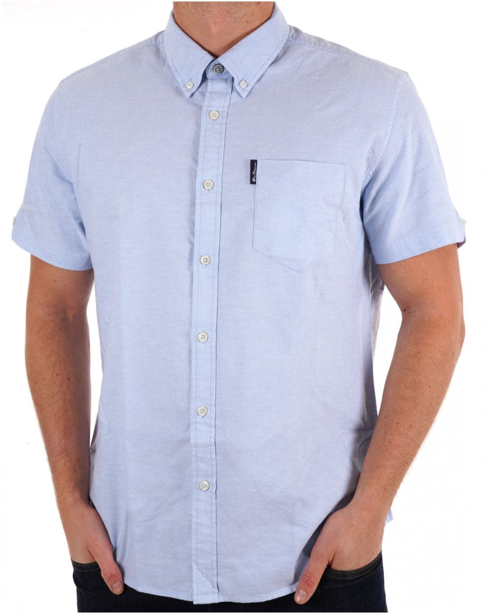 Ben Sherman Short Sleeve Oxford Shirt in Sky