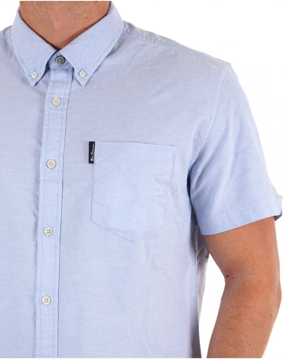 Ben Sherman Short Sleeve Oxford Shirt in Sky