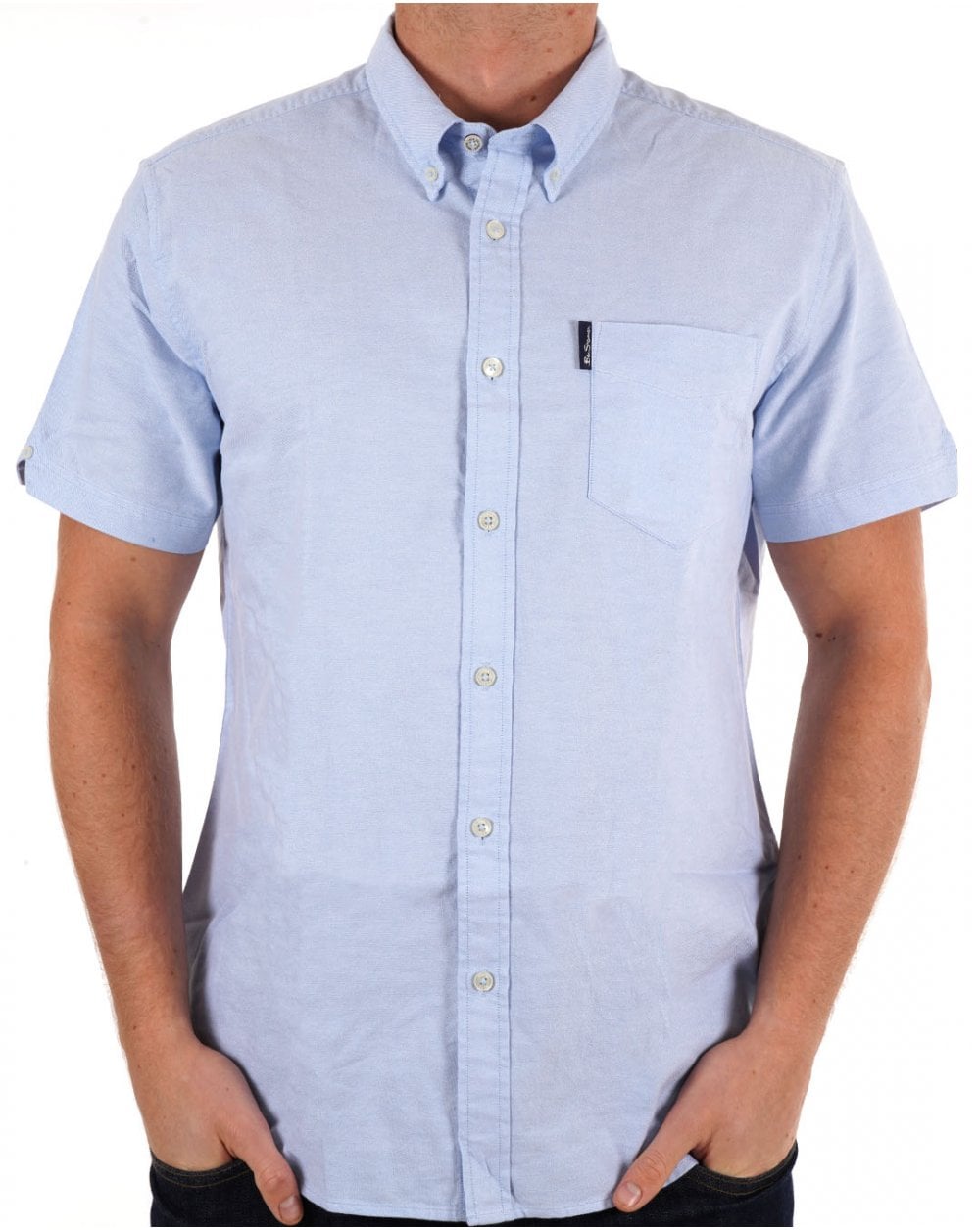 Ben Sherman Short Sleeve Oxford Shirt in Sky