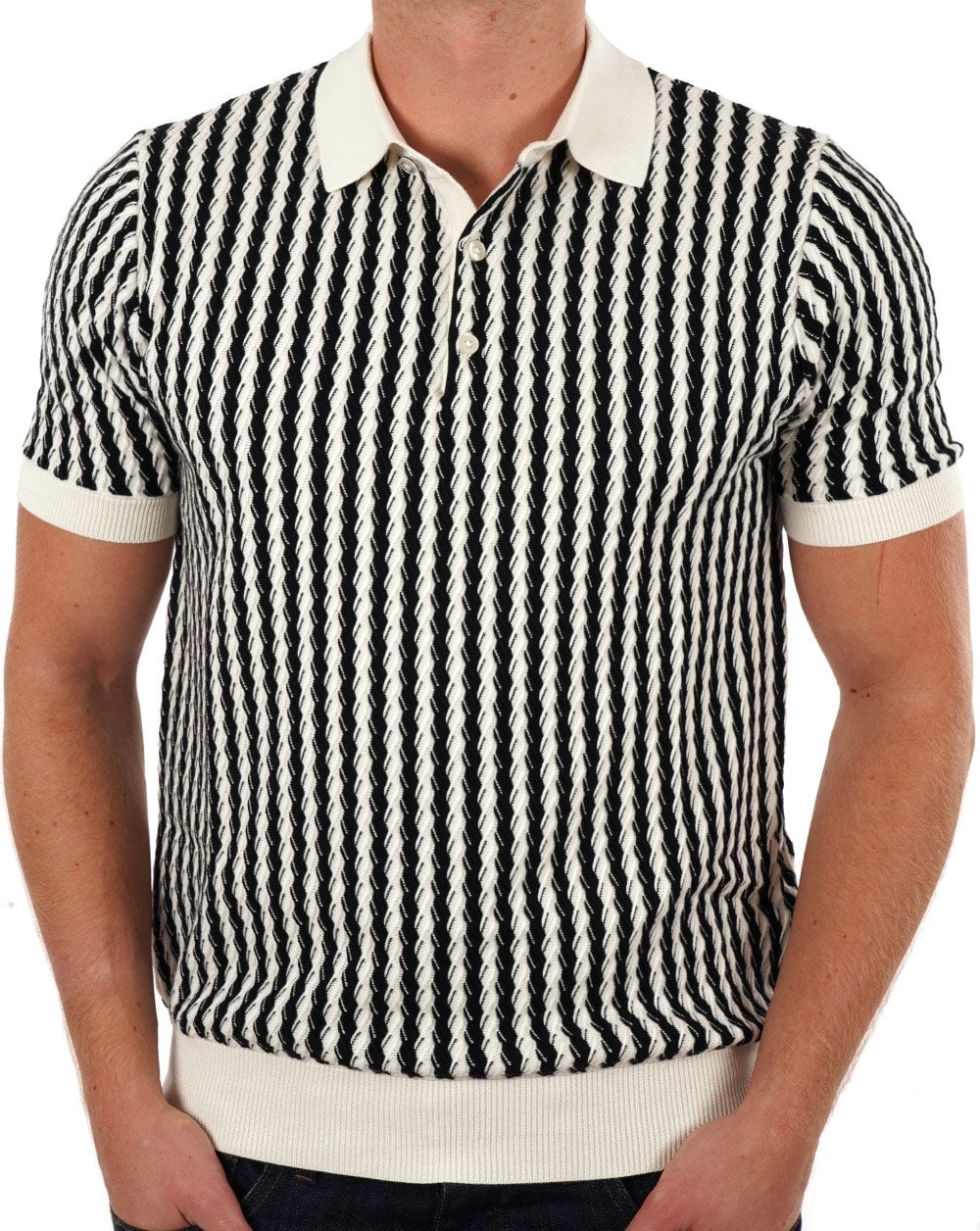 Ben Sherman Twisted Textured Polo Ivory