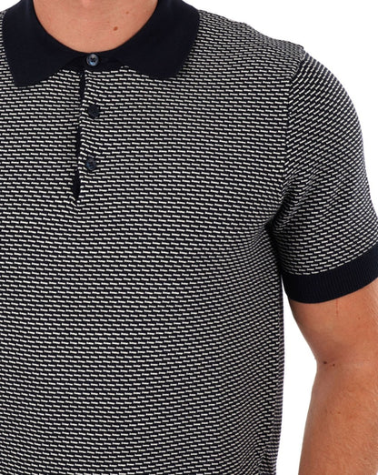 Ben Sherman Bicoloured Textured Polo Navy