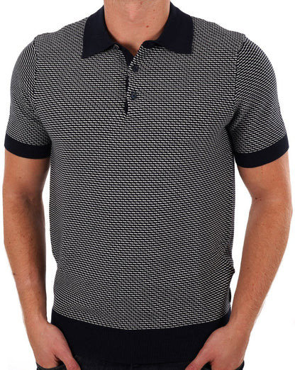 Ben Sherman Bicoloured Textured Polo Navy
