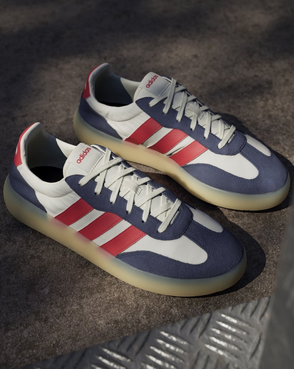 Adidas Barreda Trainers White Navy Red Ice sole