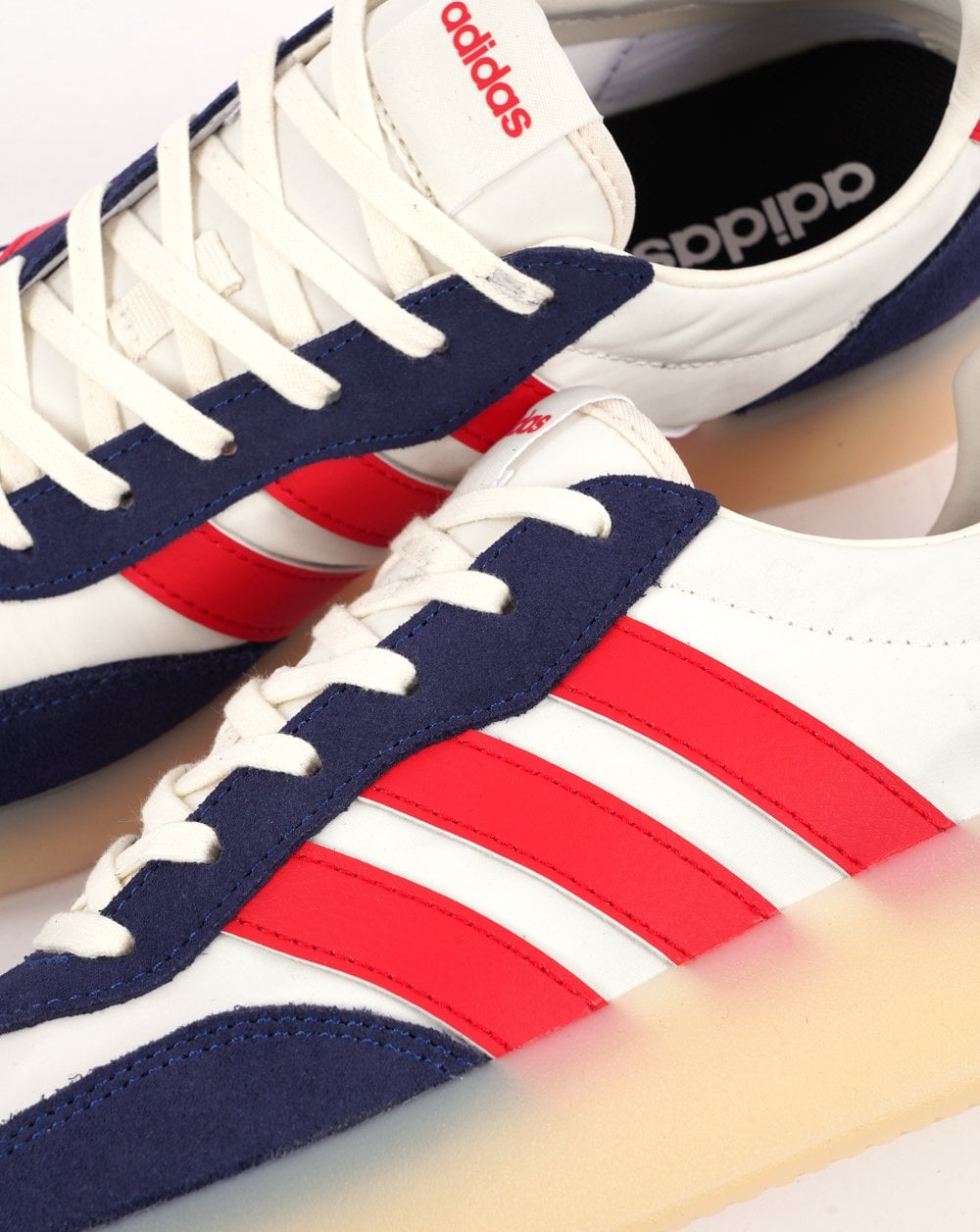 Adidas Barreda Trainers White Navy Red Ice sole