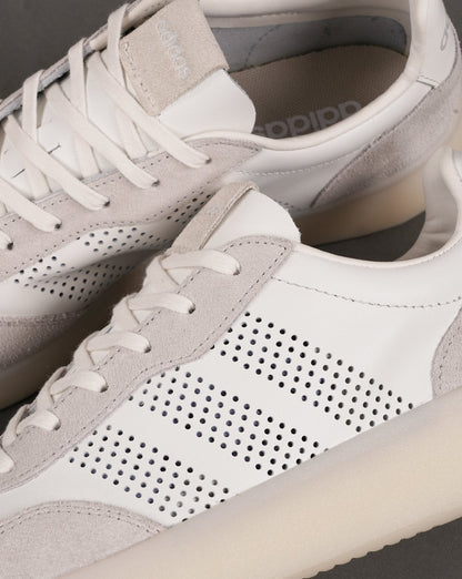 Adidas Barreda Leather Trainers White/ Grey ice sole