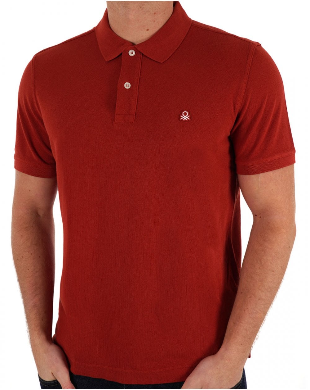 Benetton Polo Shirt Deep Red