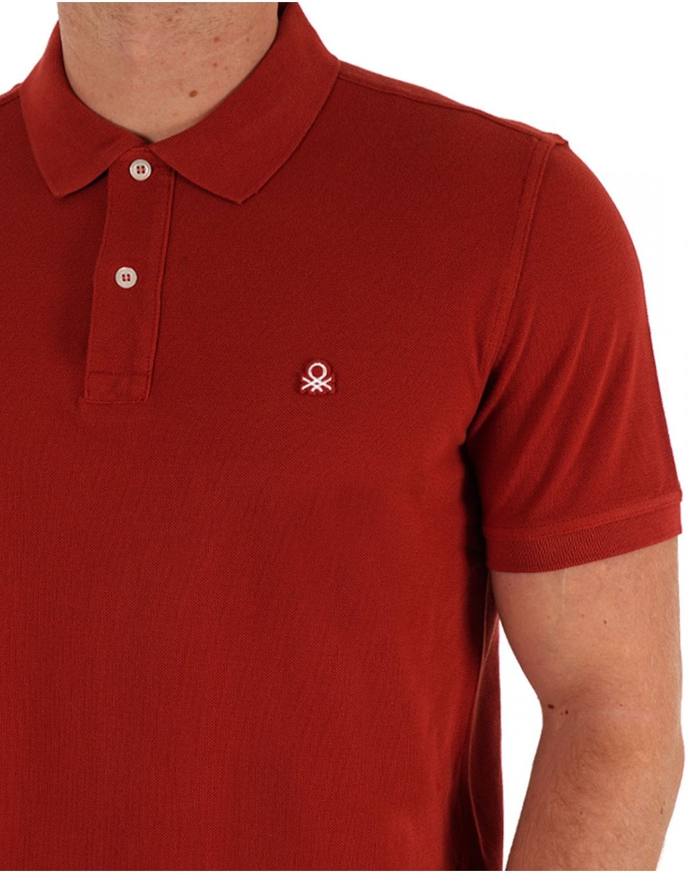 Benetton Polo Shirt Deep Red