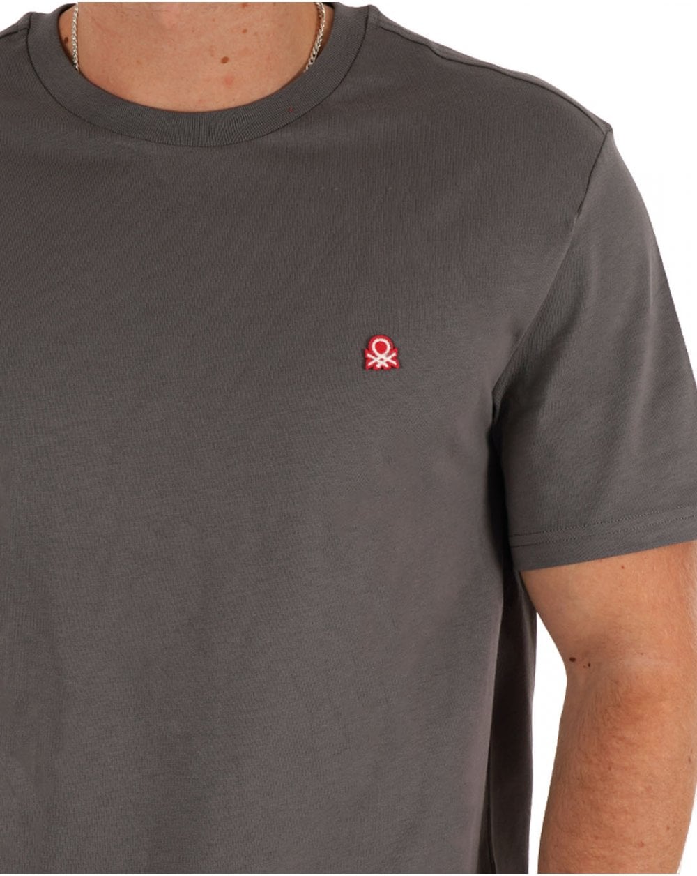 Benetton Small Logo T-shirt Charcoal Grey