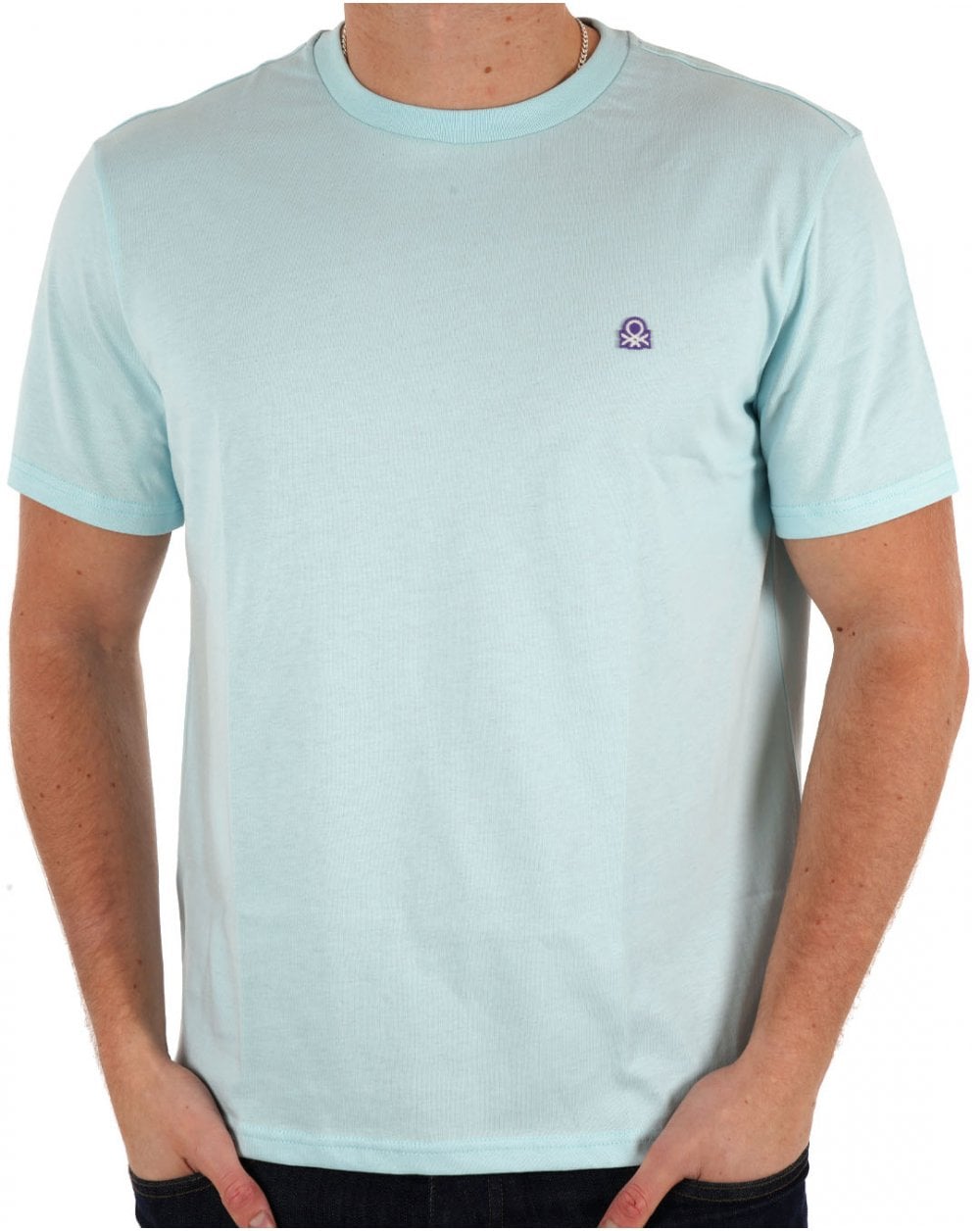Benetton Small Logo T-shirt Sky/Purple