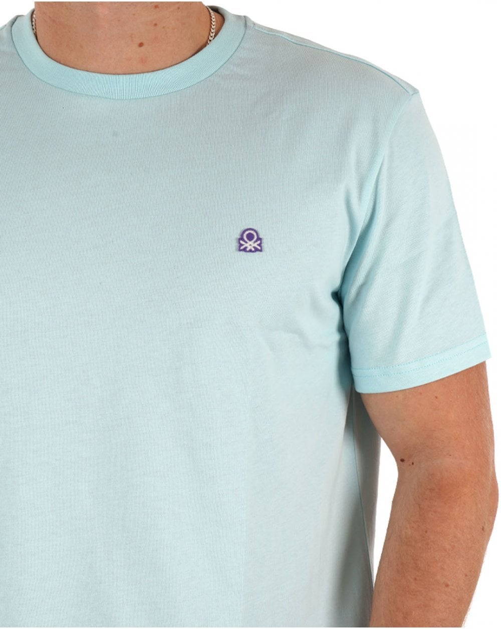 Benetton Small Logo T-shirt Sky/Purple