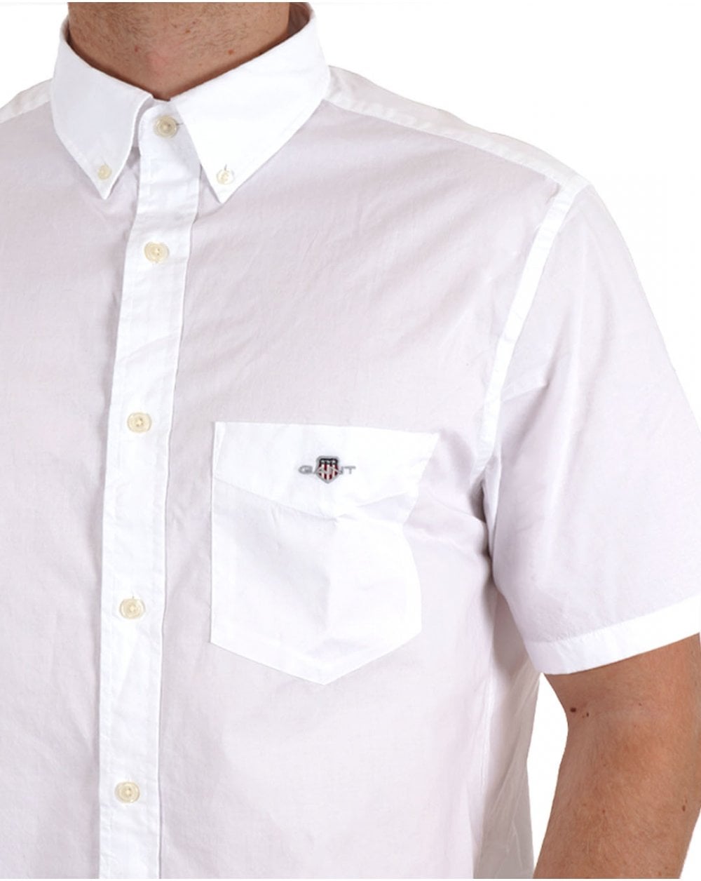 Gant Poplin Short Sleeve Shirt White