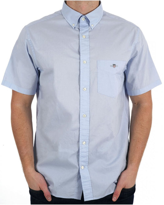 Gant Poplin Short Sleeve Shirt Light Blue