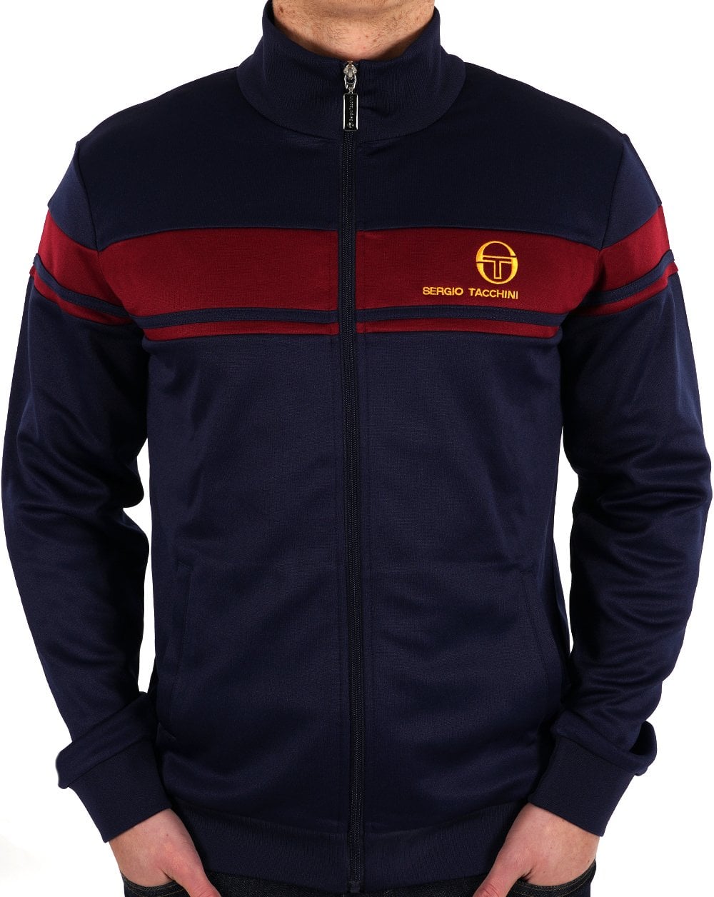 Sergio Tacchini Masters Track Top Navy Burgundy
