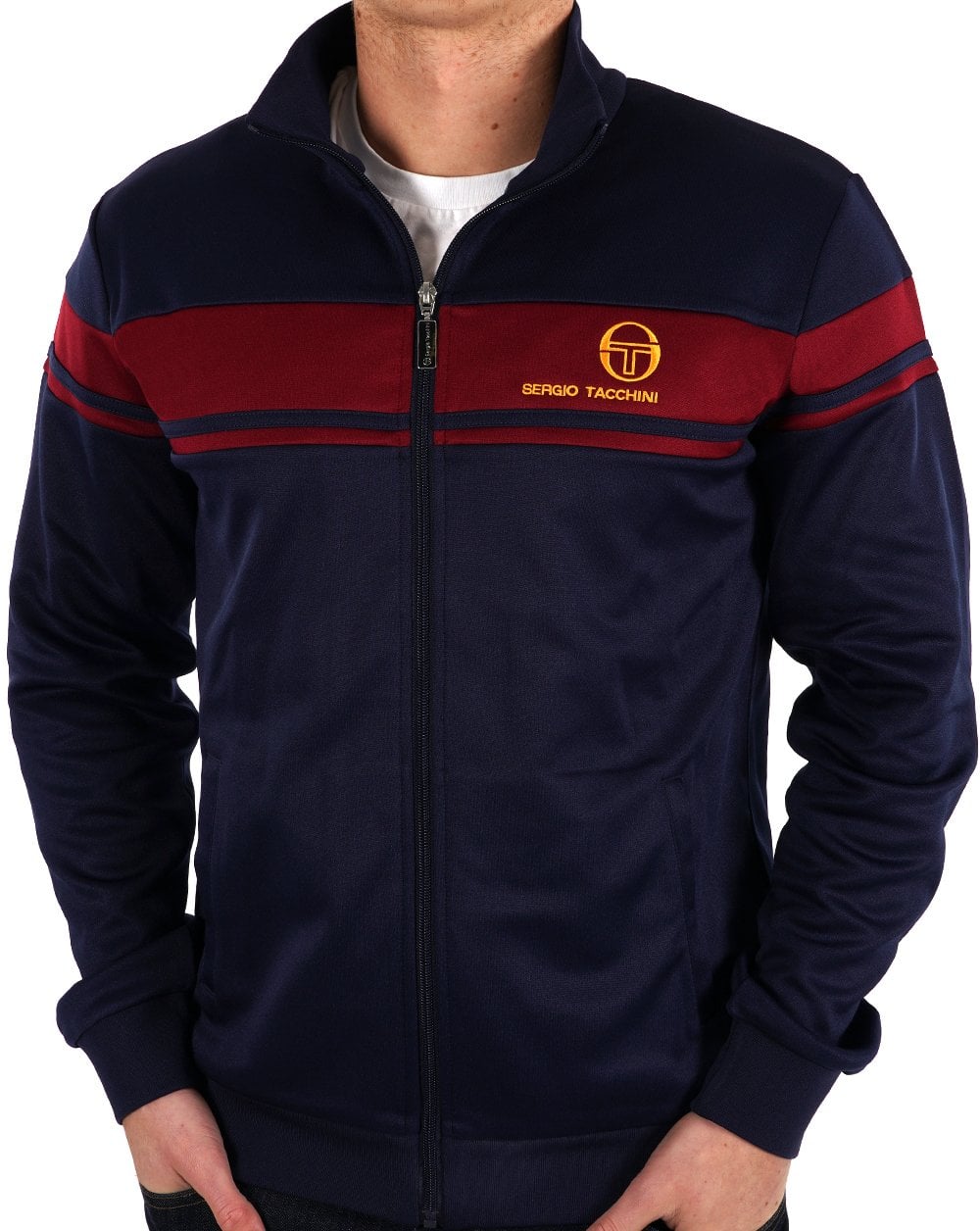 Sergio Tacchini Masters Track Top Navy Burgundy