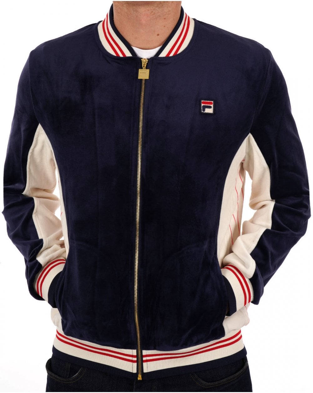 Fila Vintage Settanta Velour MK1 Track Top Navy