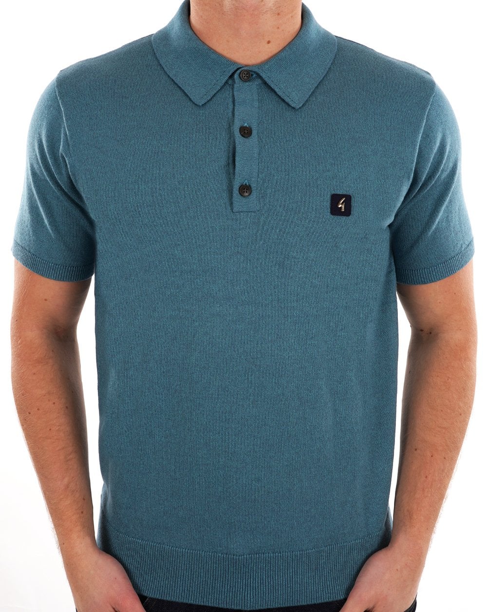 Gabicci Vintage Jackson Knit Polo Teal