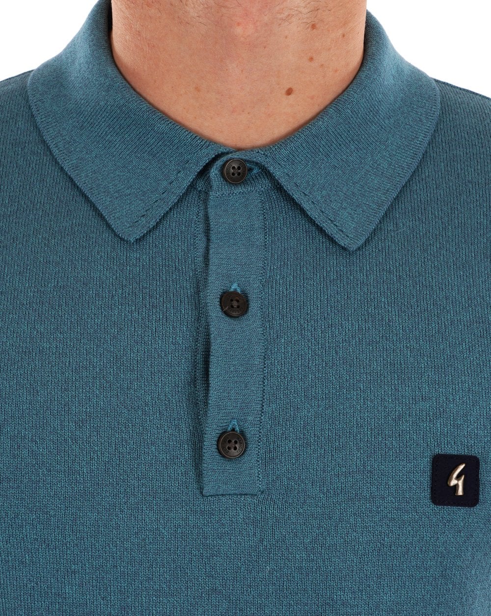 Gabicci Vintage Jackson Knit Polo Teal