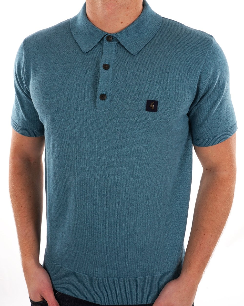 Gabicci Vintage Jackson Knit Polo Teal