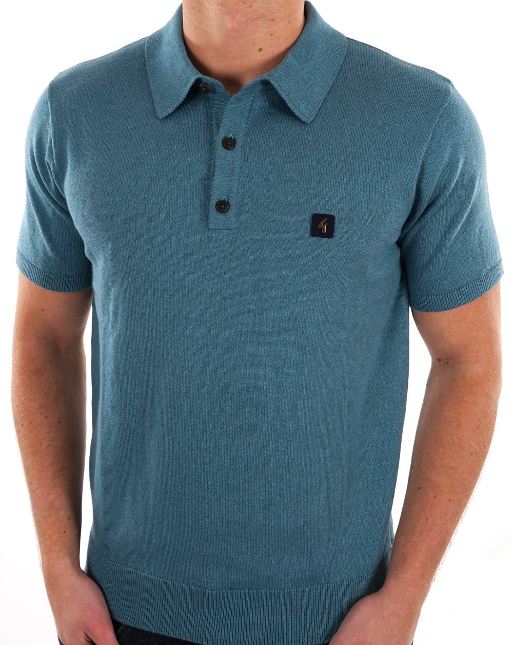 Gabicci Vintage Jackson Knit Polo Teal