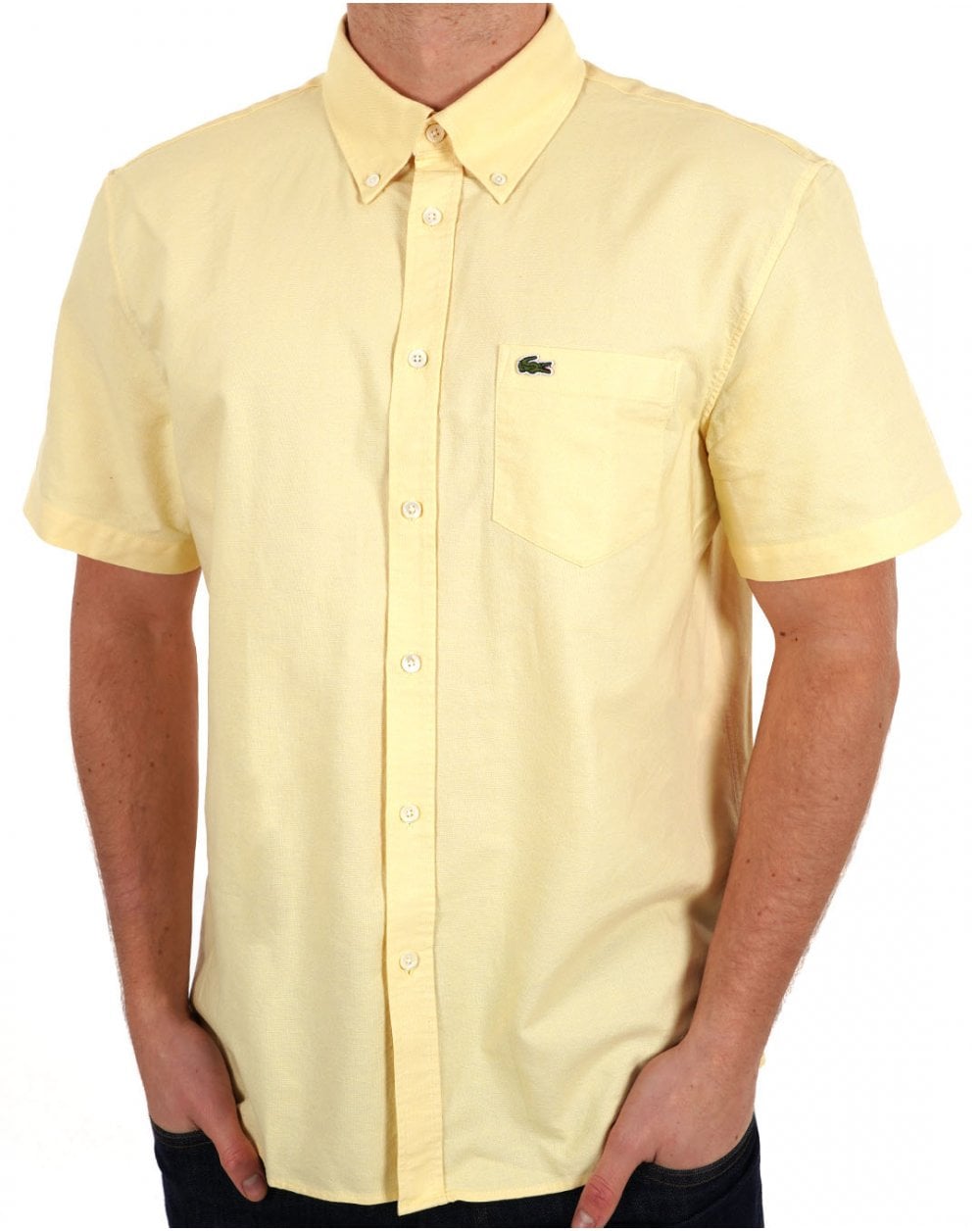 Lacoste Oxford Short Sleeve Shirt Yellow