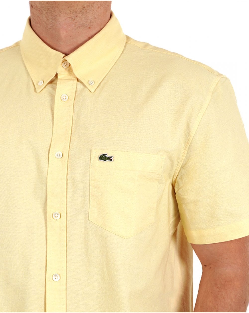 Lacoste Oxford Short Sleeve Shirt Yellow