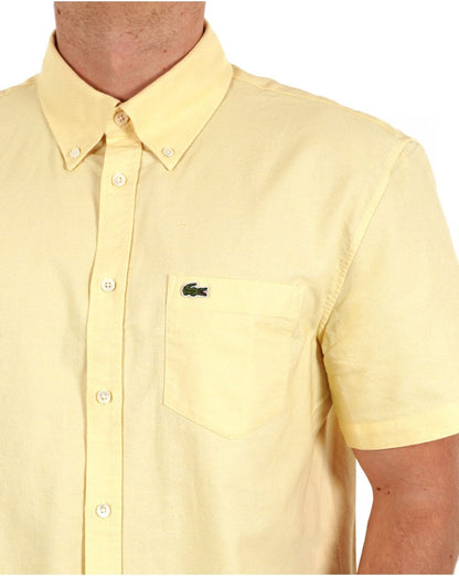 Lacoste Oxford Short Sleeve Shirt Yellow