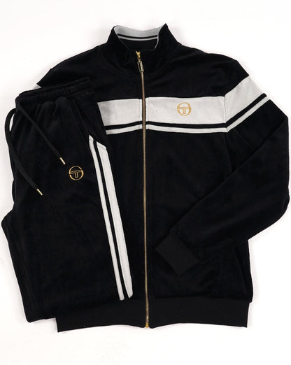 Sergio Tacchini Masters Velour Track Pants Black/Grey