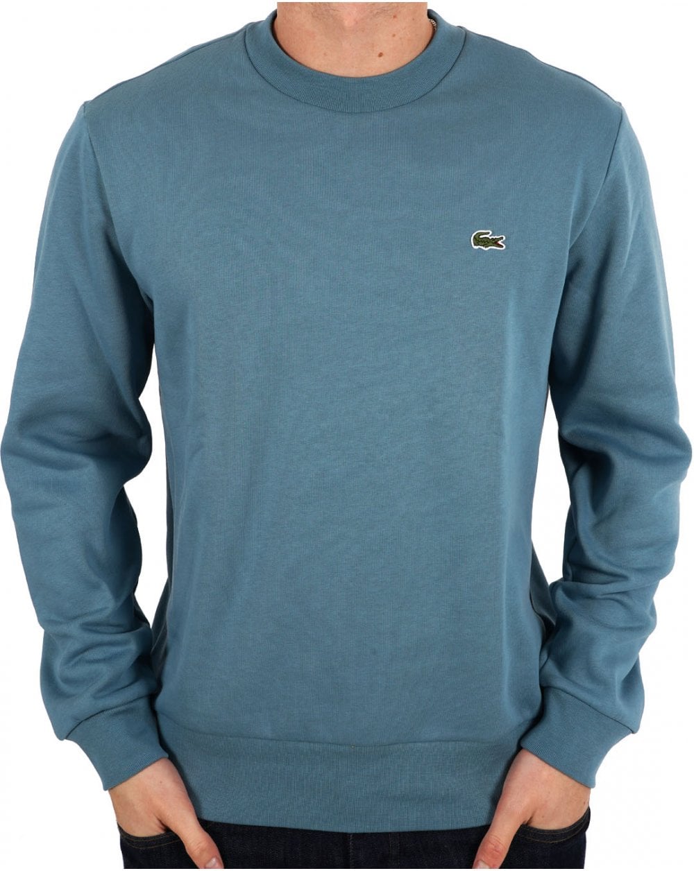 Lacoste Brushed Cotton Sweatshirt Limestone Blue