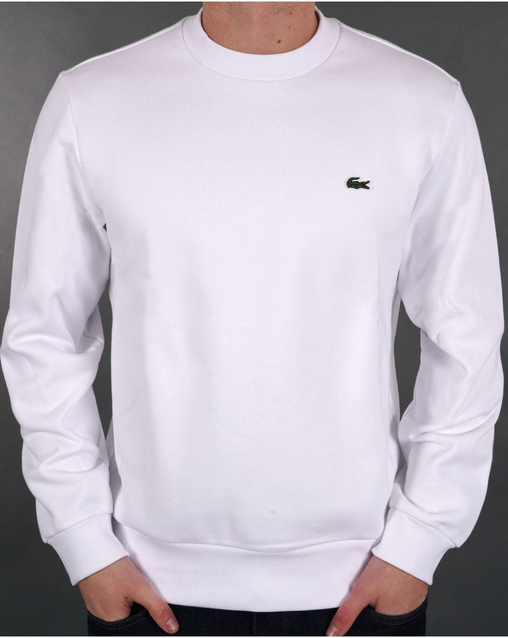 Lacoste Brushed Cotton Sweatshirt White