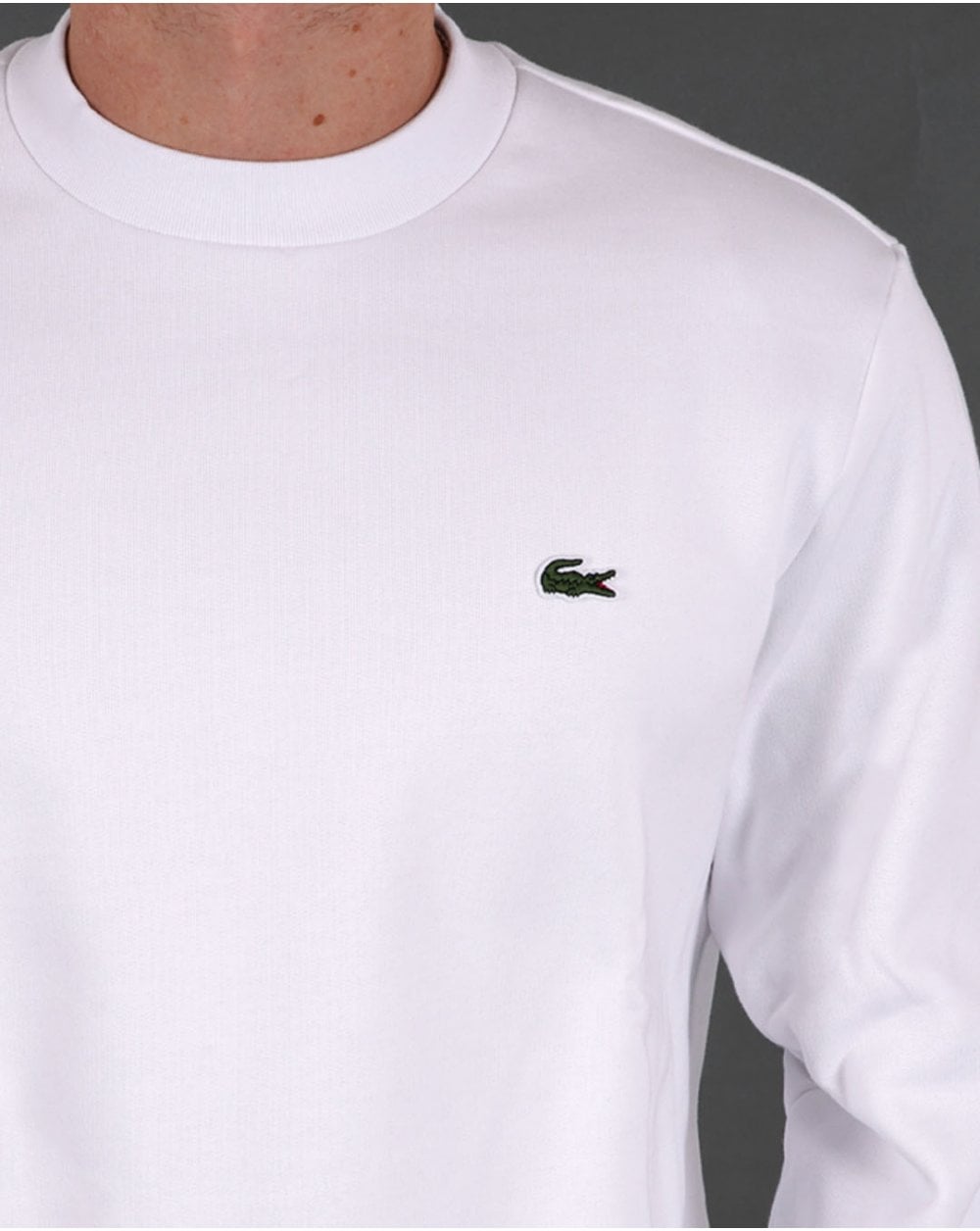 Lacoste Brushed Cotton Sweatshirt White