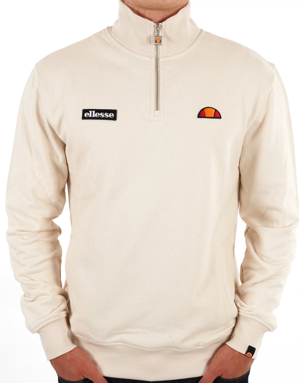 Ellesse 1/4 Zip Sweat Stone