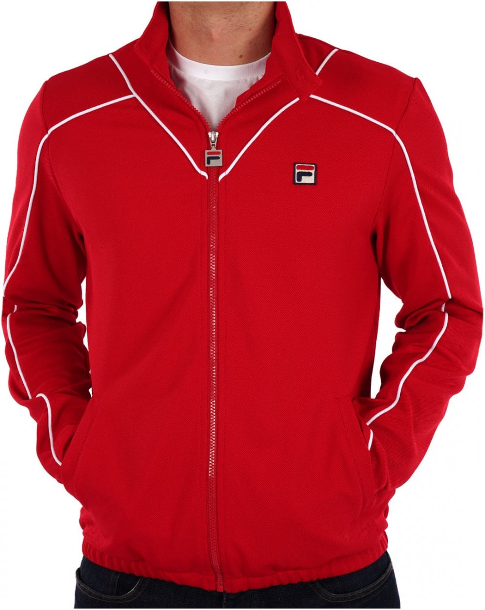 Fila Vintage Noble Track Top Red White