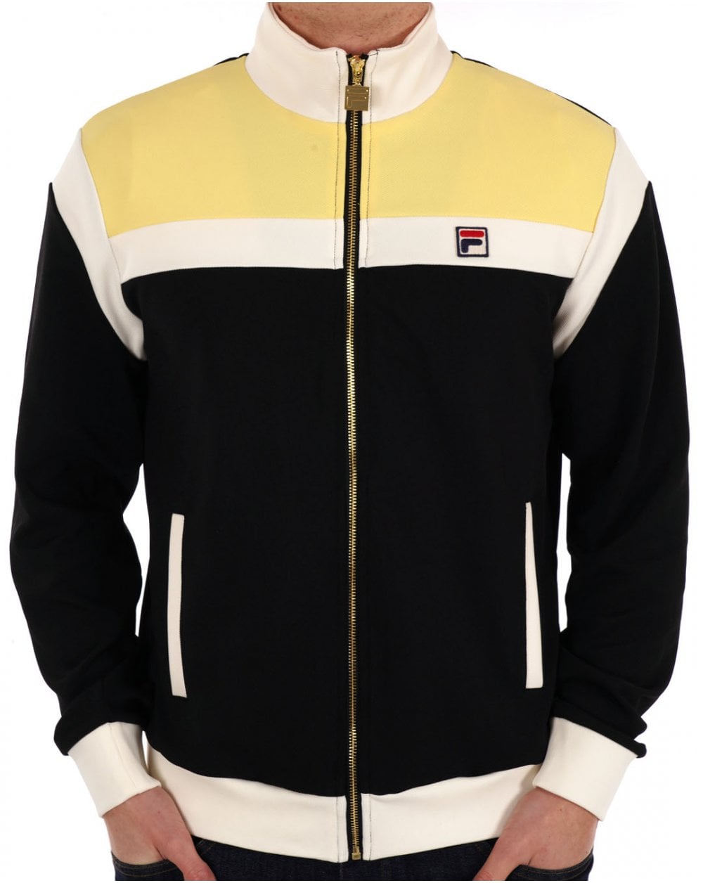 Fila Vintage Cruz Track Top Yellow / Black / Gardenia