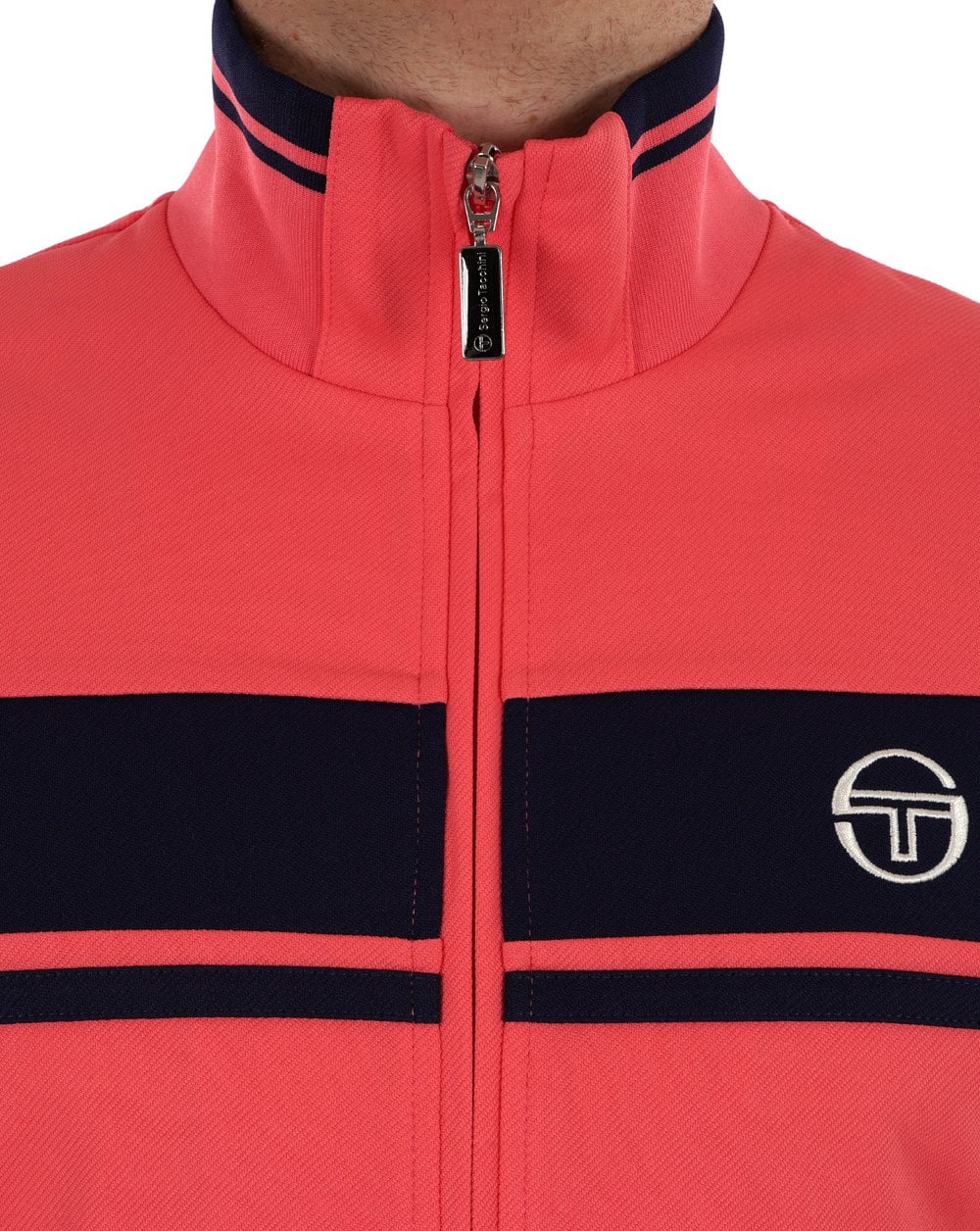 Sergio Tacchini Masters Track Top Deep Coral / DK Navy