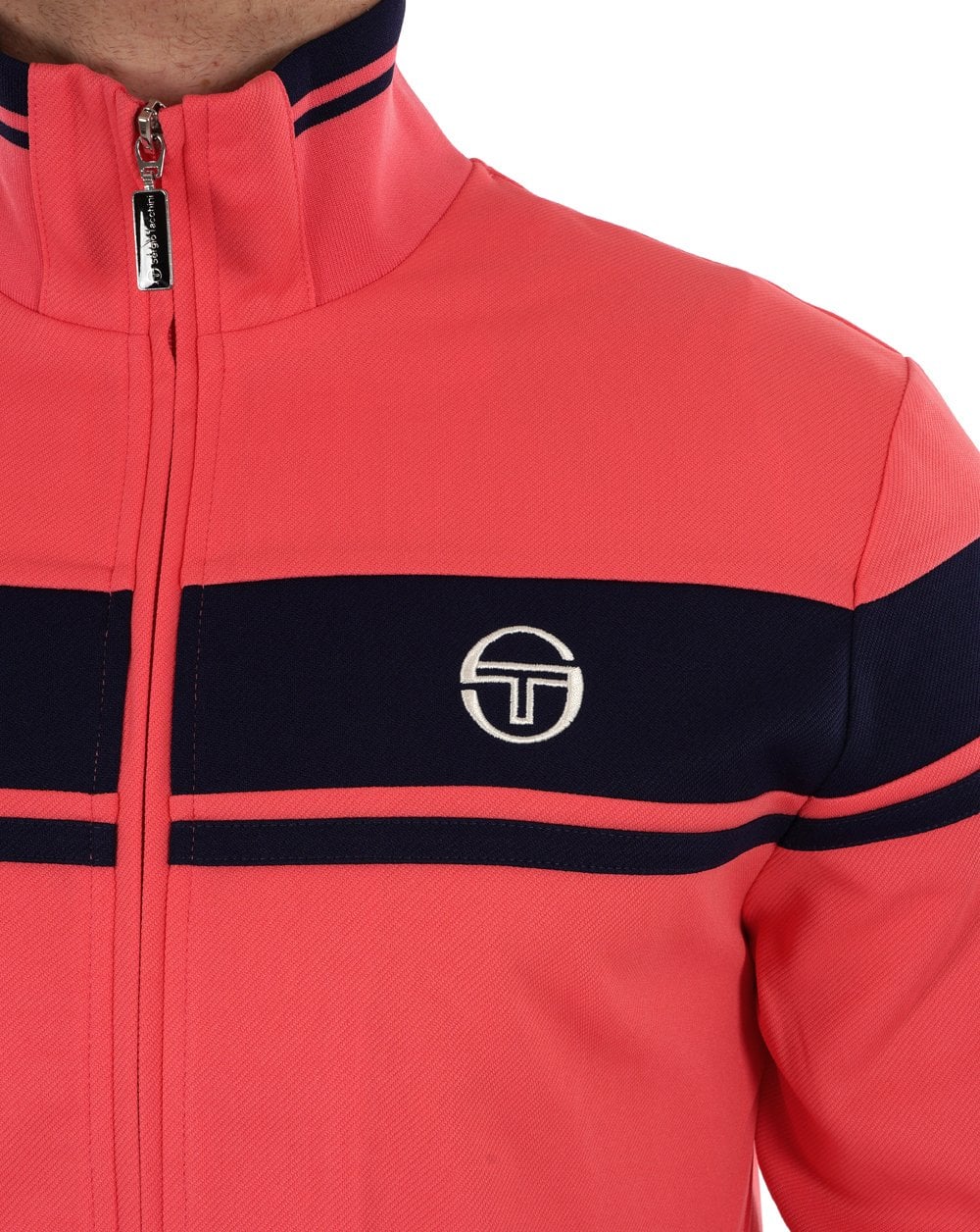 Sergio Tacchini Masters Track Top Deep Coral / DK Navy