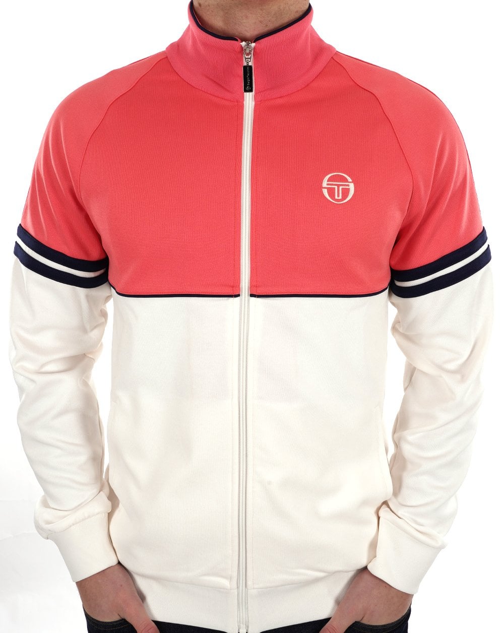 Sergio Tacchini Orion Track Top Deep Coral Gardenia