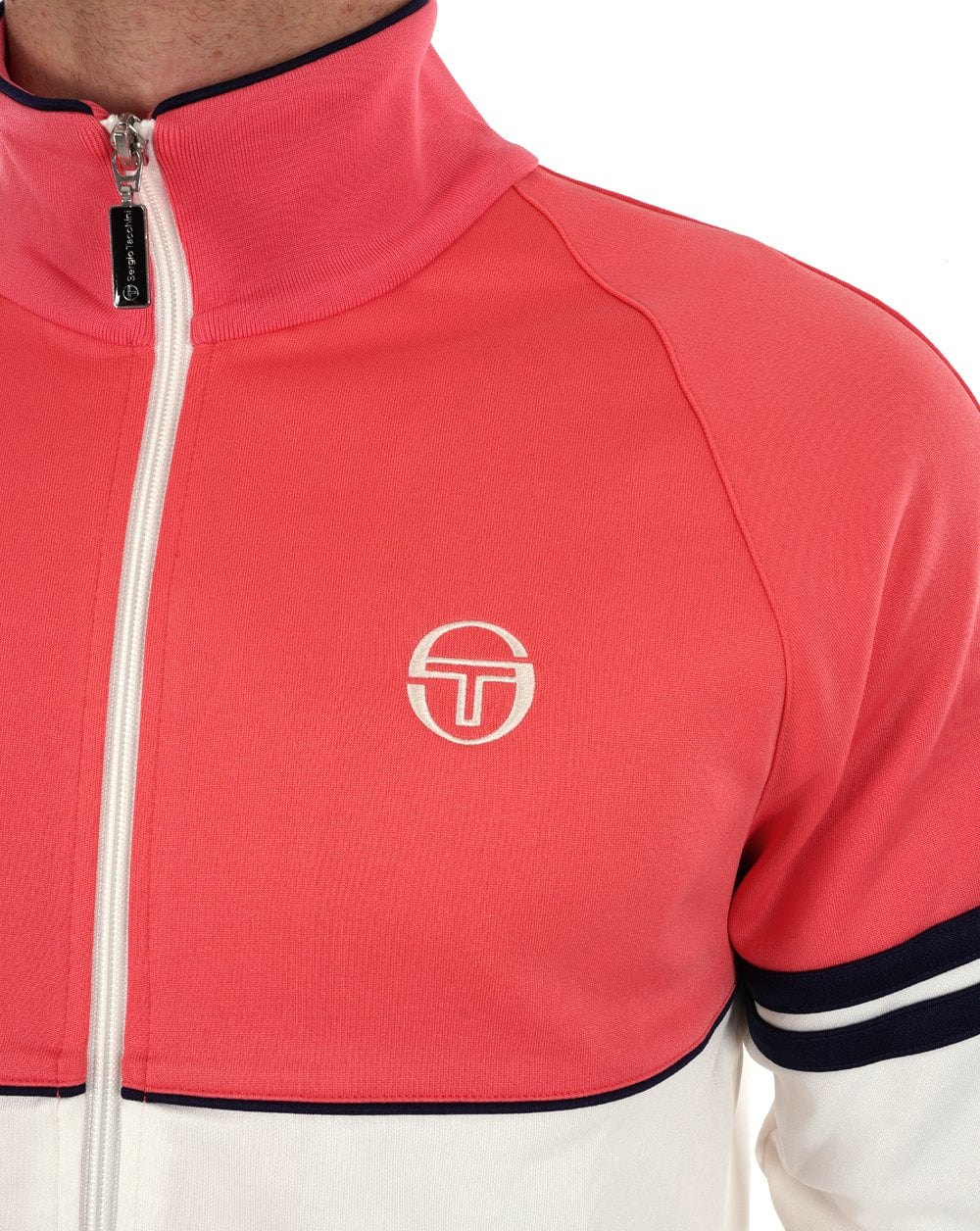 Sergio Tacchini Orion Track Top Deep Coral Gardenia