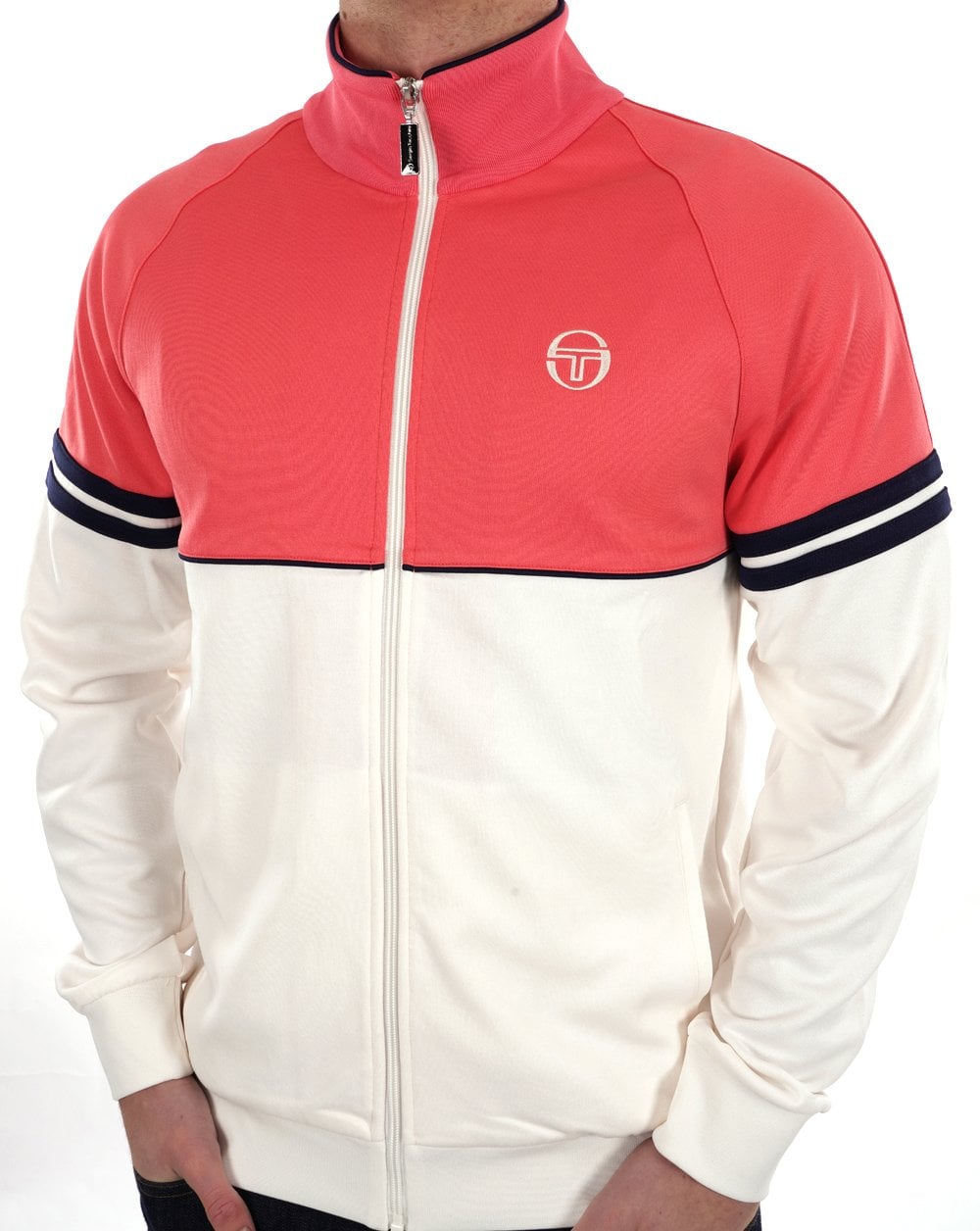 Sergio Tacchini Orion Track Top Deep Coral Gardenia