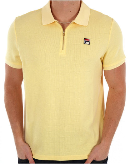 Fila Vintage Benjamin Waffle Zip Polo Light Yellow