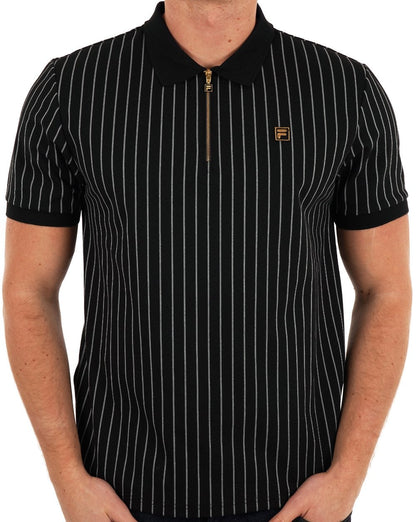 Fila Gold Patton Stripe Polo Black/Egret