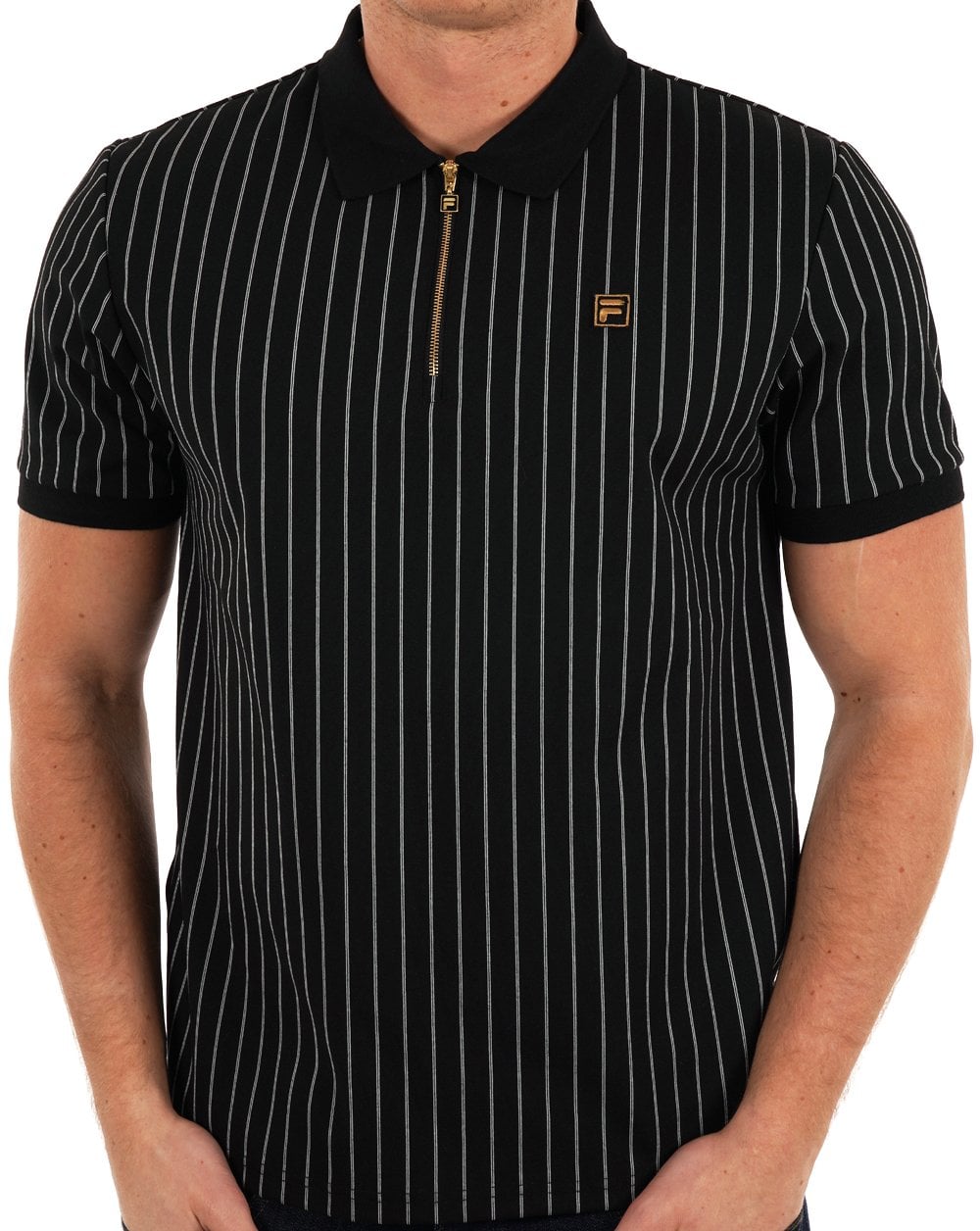 Fila Gold Patton Stripe Polo Black/Egret