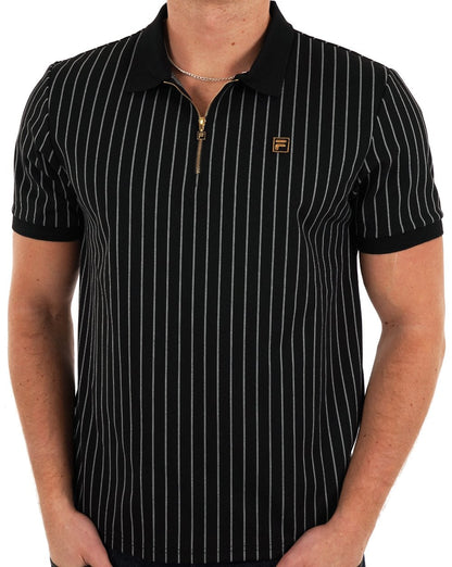 Fila Gold Patton Stripe Polo Black/Egret