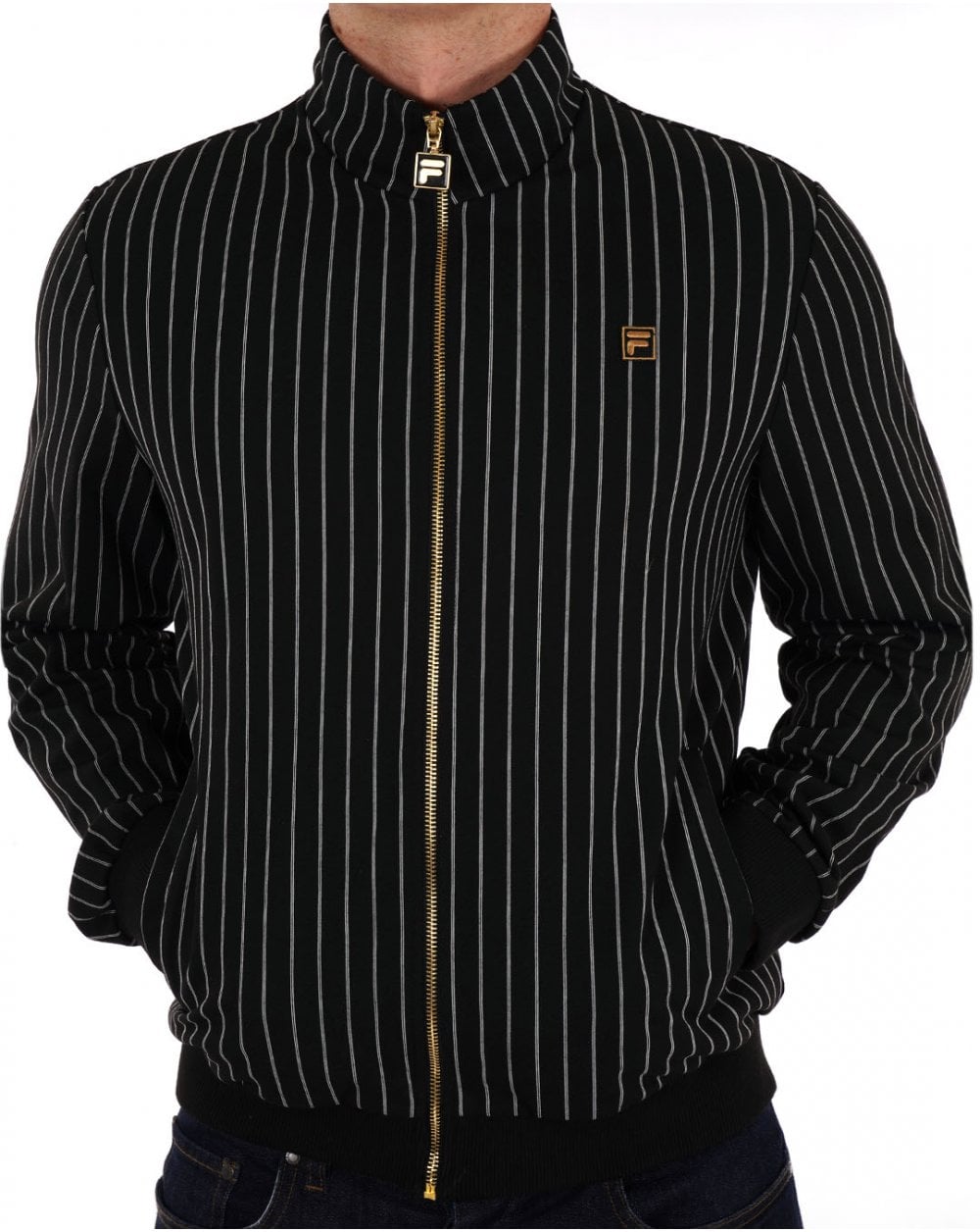 Fila Gold Striped Jacket Black / Off White stripe
