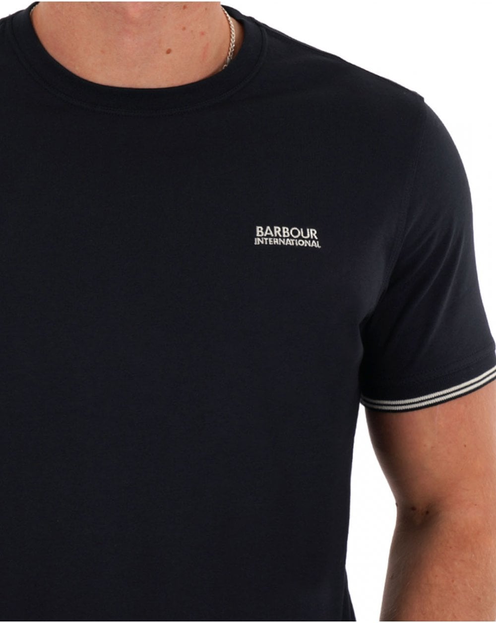 Barbour International Philip Tipped Cuff T Shirt Navy