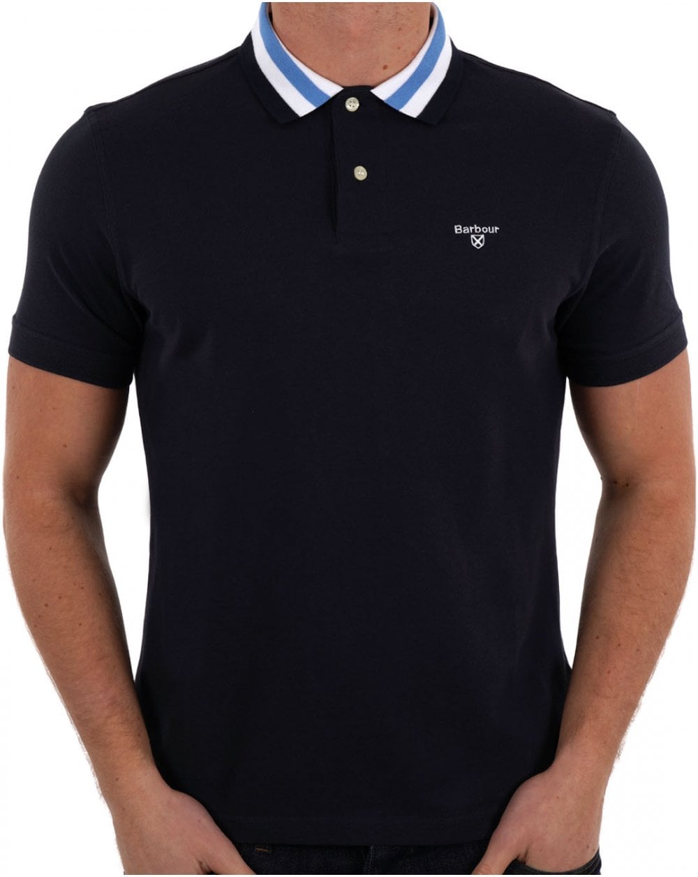 Barbour Hawkesmoor Tipped Polo Shirt Navy