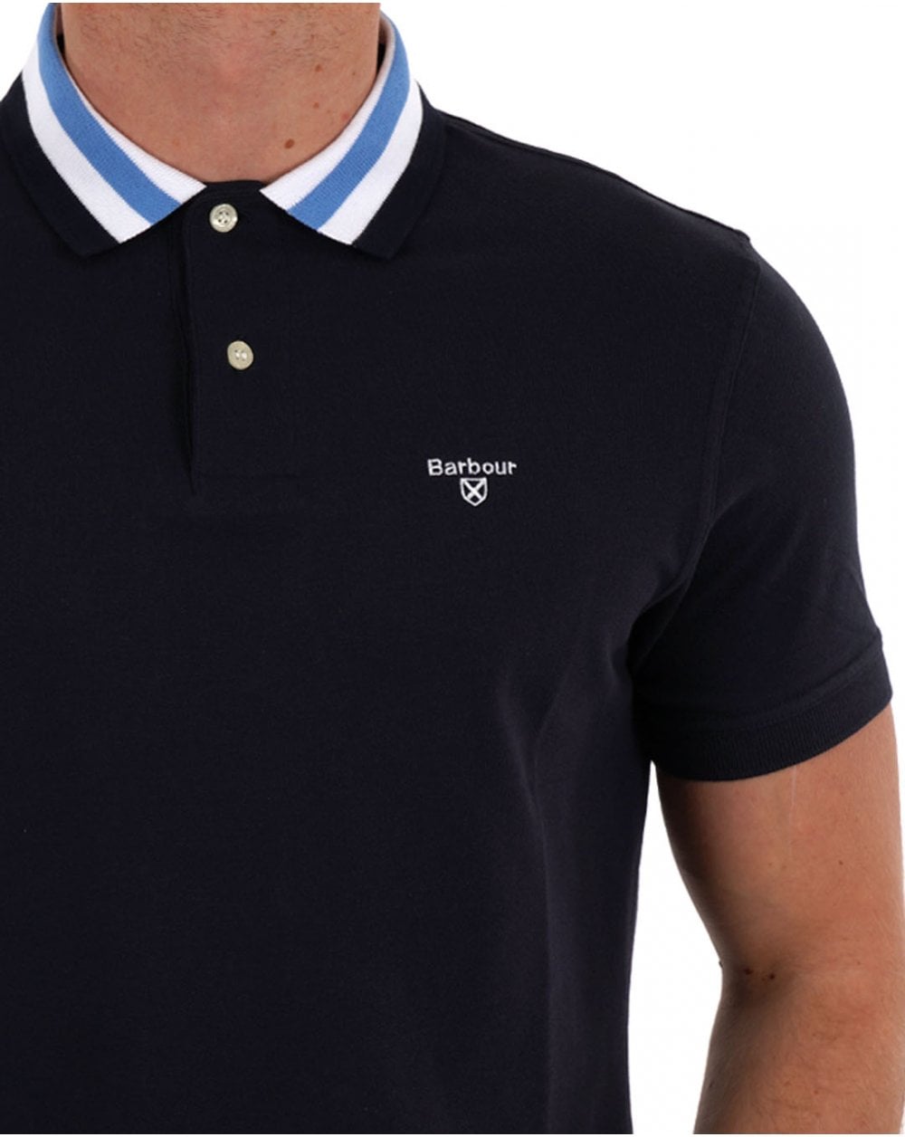 Barbour Hawkesmoor Tipped Polo Shirt Navy