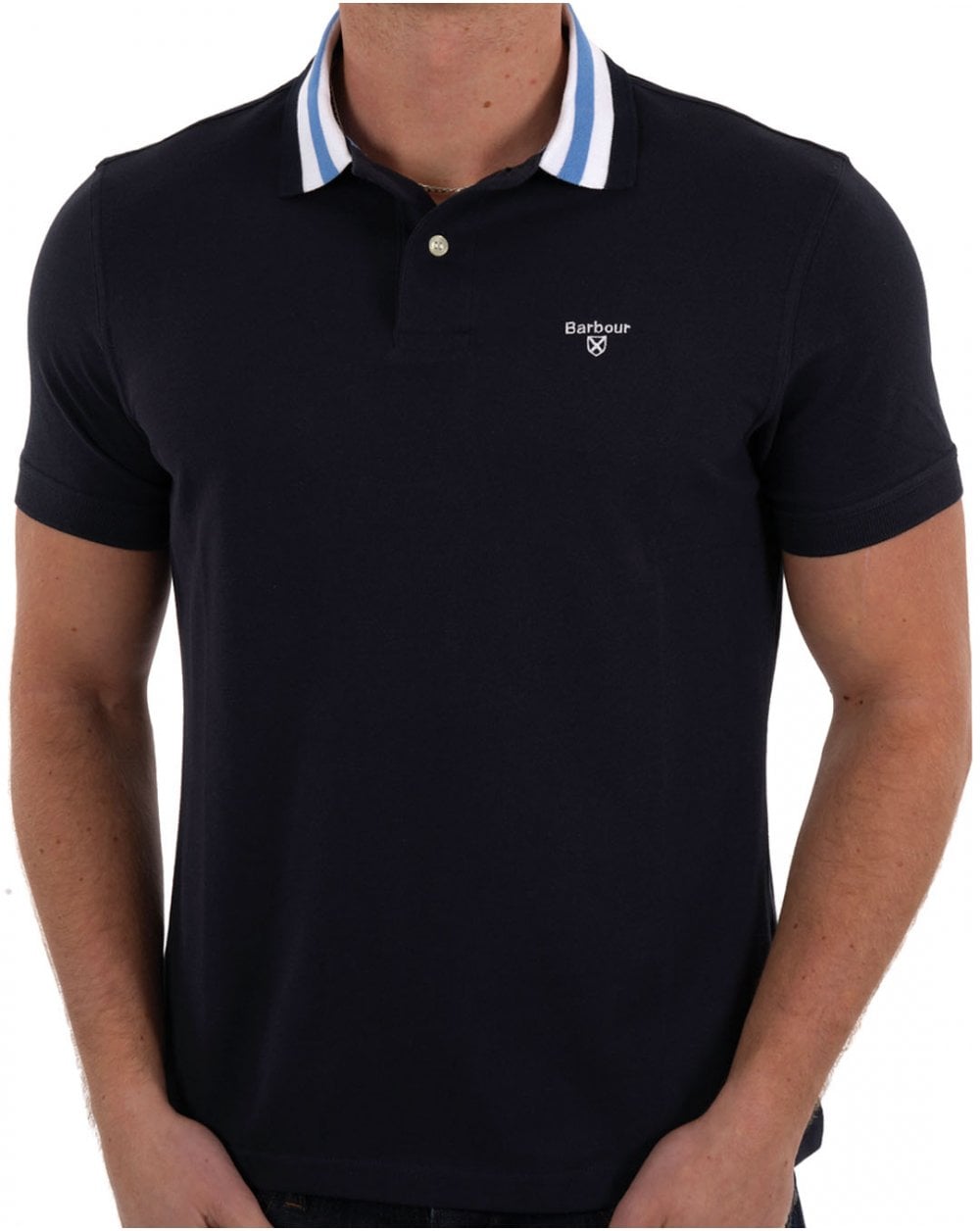 Barbour Hawkesmoor Tipped Polo Shirt Navy