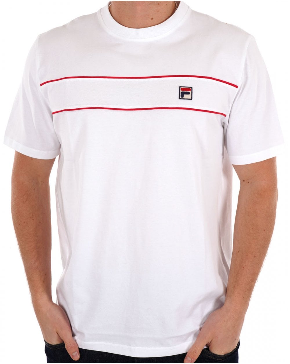 Fila Vintage Tris T Shirt White/Red